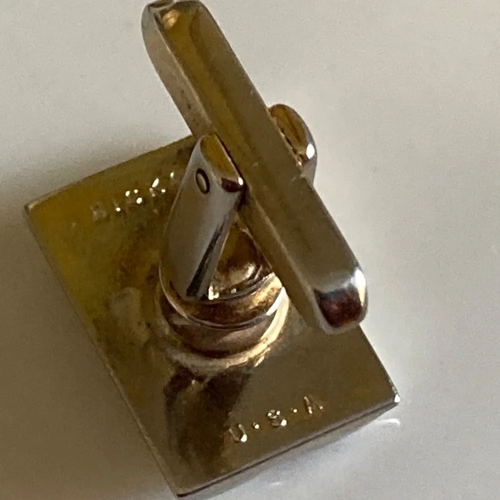 Vintage 1960s Hickok Stainless Steel Men’s Cufflinks – Signed HICKOK USA